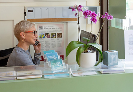 A warm welcome awaits at the reception area of the Touch Tuina Kentish Town clinic