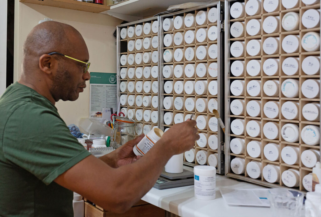 Herbal Therapy being prepared by Errol Lynch at the Touch Tuina Kentish Town clinic