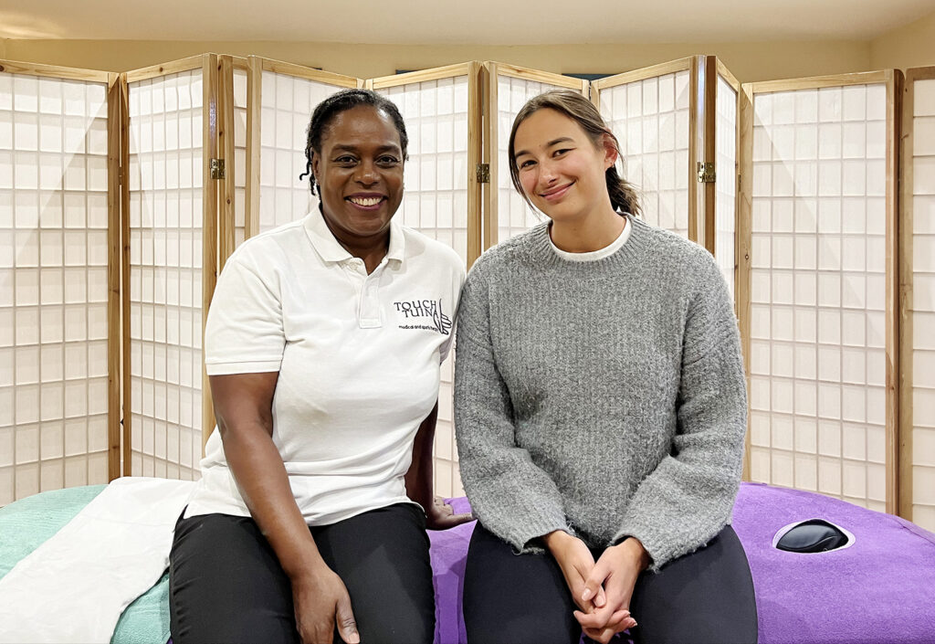 Client Testimonial - Sophia sits wit Ann-Marie Duberry in the Kentish Town Touch Tuina clinic