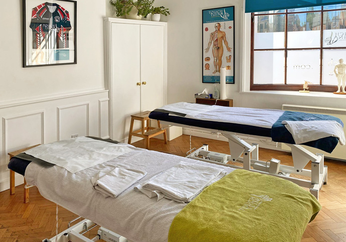 A picture of the inside of the Touch Tuina York 1 clinic featuring treatment beds